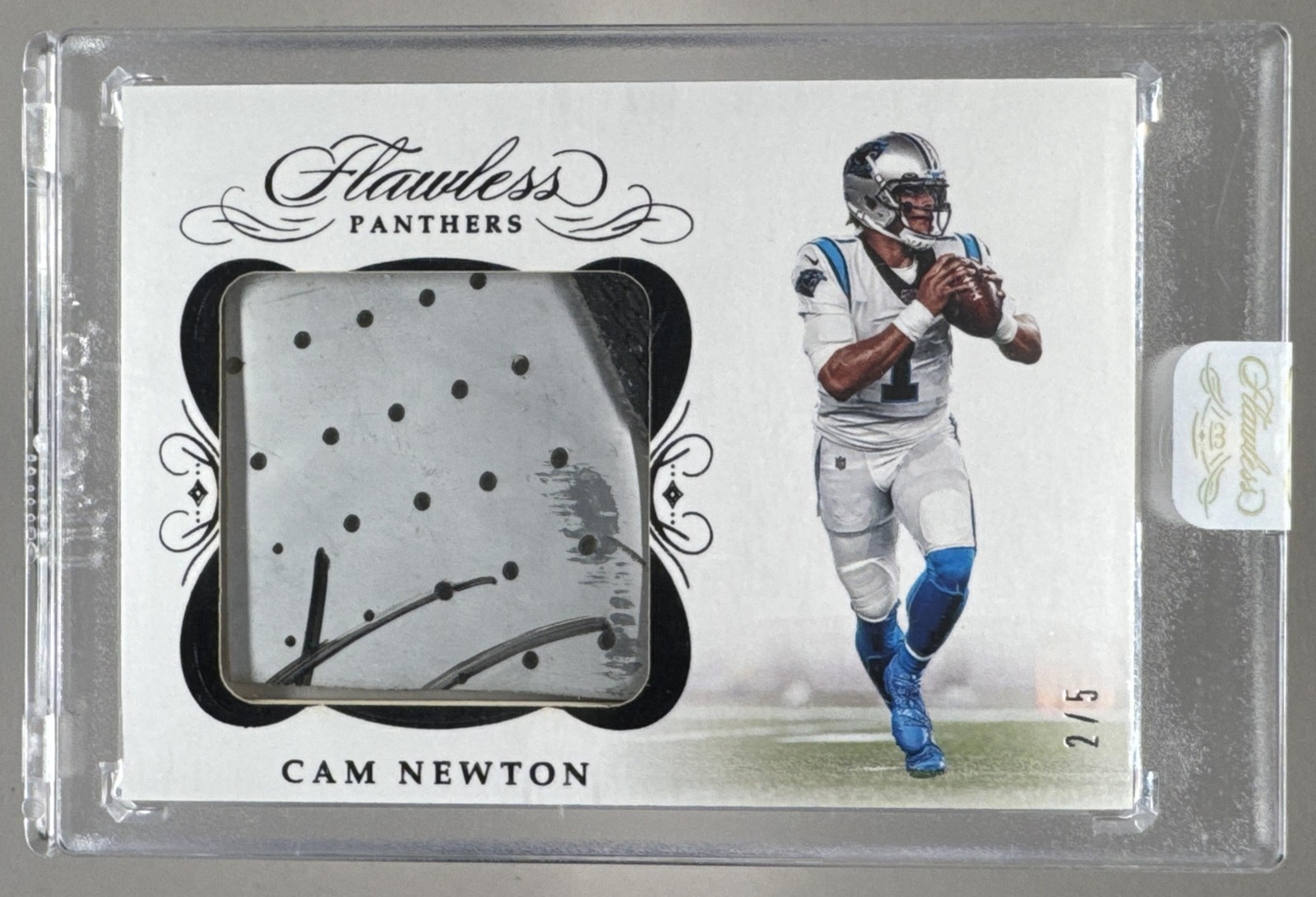CAM NEWTON 2019-2020 Panini Flawless GAME USED CLEAT #d /5 W/ AUTO view 1