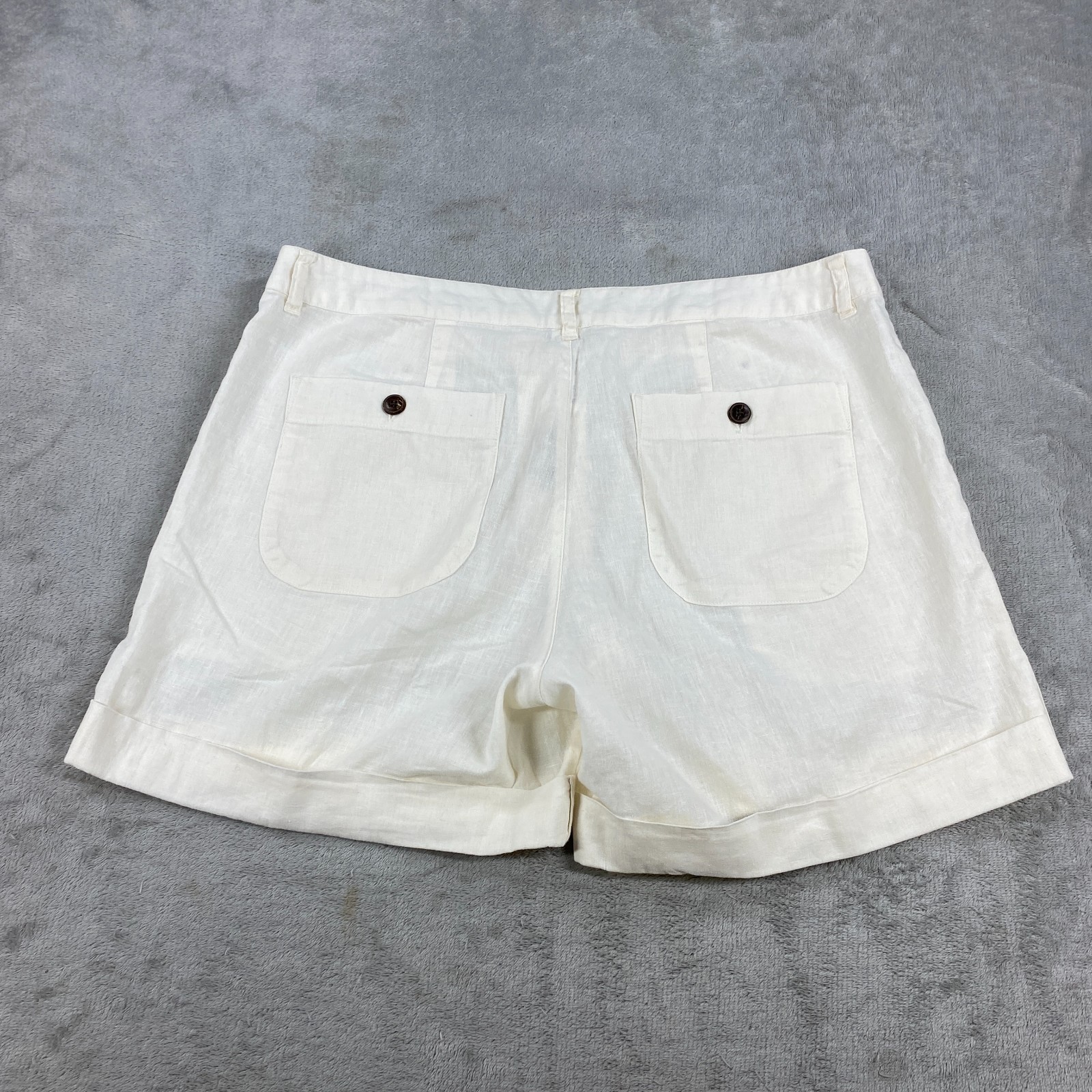 Patagonia Chino Cuffed Shorts Womens 12 Cream Off White Island Hemp Roll Up Cuff thumbnail 2
