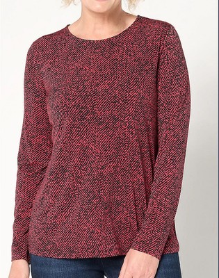 Susan Graver Size 5X Ruby Printed Liquid Knit Scoop Neck Top