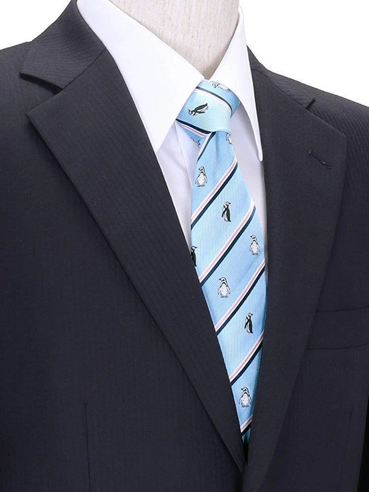 Corbata Humboldt Penguin 145×8,5 cm/azul claro/rayas 100 % seda Foto 3 de 4