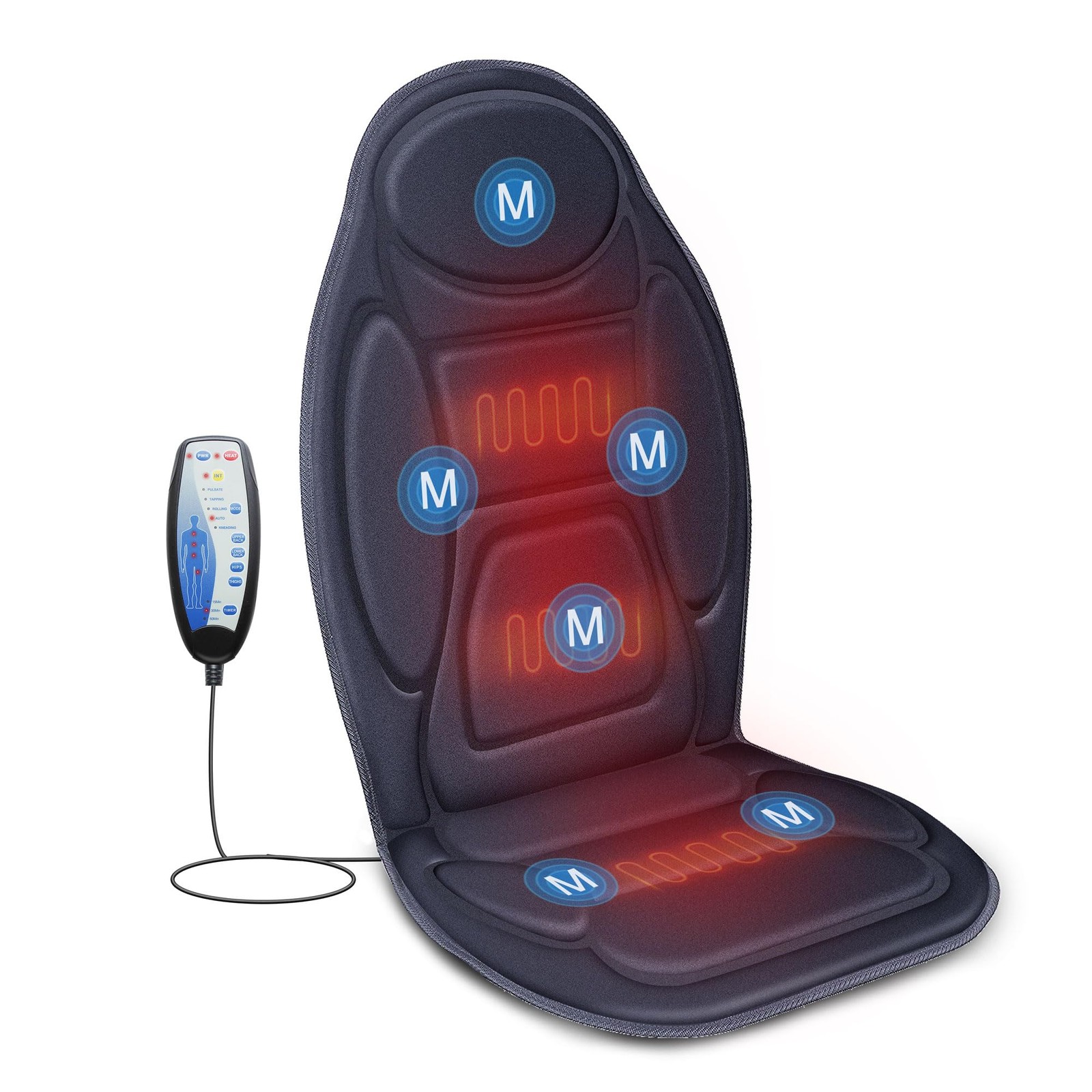 Snailax Back Massage with Heat, Vibration Massage Chair with Heat for Home Offic