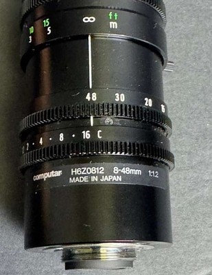 Computar H6Z0812 8-48mm f/1.2 C-Mount Zoom Lens CCTV Machine