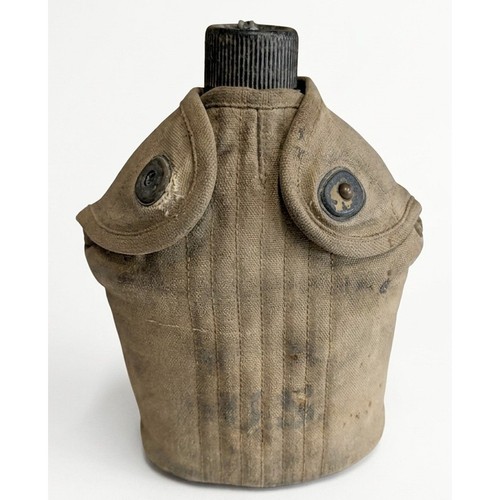 US Marines Military Aluminum Canteen w/Canvas Cover Pouch Stamped US Mirro 1962