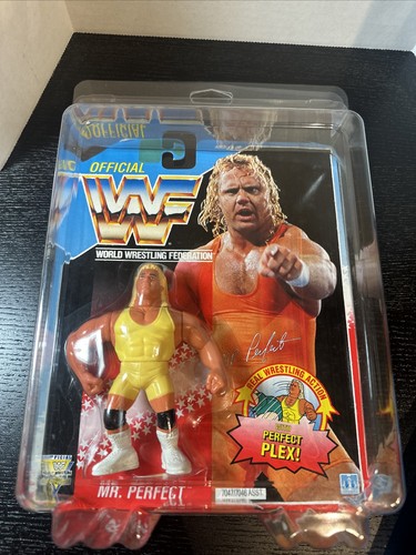 WWF Hasbro Mr Perfect Curt Hennig Blue American ca...