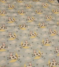 Receiving Blanket Cow Just Over The Moon Yellow Back 22x30 With Two Burp Pads