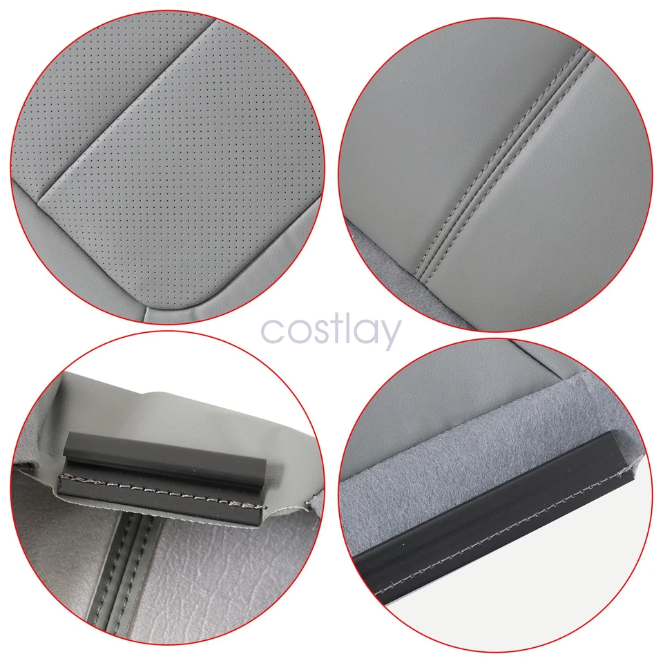 For 2009-2014 Ford F-150 Lariat Front & Second Row Replacement SEAT COVER Gray - Image 3 of 4