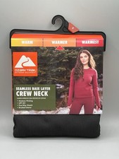 OZARK TRAIL Women's M Seamless Base Layer Crew Neck Top Thermal Warmer Black