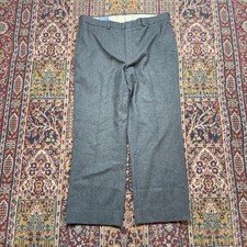 VTG 60s 70s Pendleton Grey 100 Virgin Wool Trousers Straight Leg 36x28 Talon