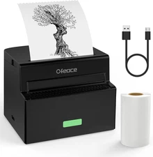 Sticker Printer, Mini Printer Portable Thermal Printer Inkless Pocket Printer Bl