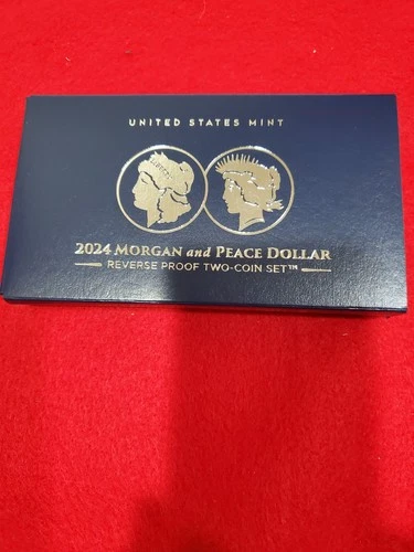 2024 MORGAN & PEACE SILVER REVERSE PROOF 2 COIN SET   24XS