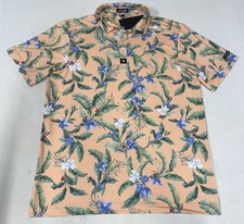Bad Birdie Polo Shirt Men's Size L Flora Fiesta UPF AOP 50 Core Polo 140