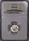 1939-P Mercury Dime NGC MS66 FB - Blast White!
