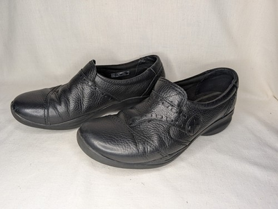 #ad #ad Clarks In Motion Shoes Womens 9M Slip On Casual Loafer 35732 Black Flat Clean $42.11