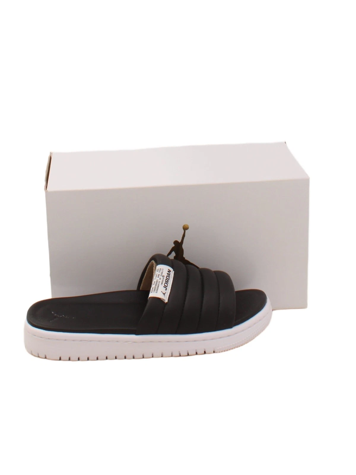 Jordan sandali donna UK 2.5 neri 100% altri slider nuovi con etichette