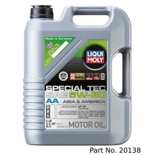 Liqui Moly Motor Oil Synthetic Gasoline Special Tec AA SAE 5W-30 5Lt/5.28Qt