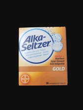 Alka-Seltzer Gold Antacid Heartburn Treatment 1 Box/36 Effervescent Tablet 1/26 