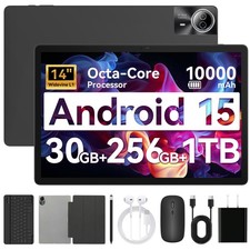 14 inch TouchScreen Tablet Android 15 30GB RAM 256GB ROM 10000mAh WiFi IPS LCD
