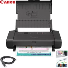 Canon PIXMA TR160 Portable Wired/Wireless Inkjet Color Printer+Essentials Bundle
