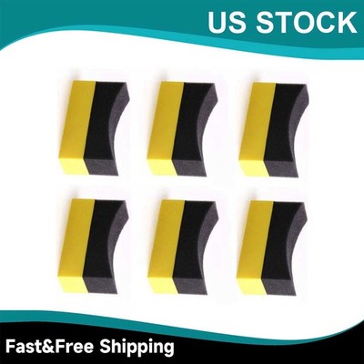 6PCS Tire Contour Dressing Applicator Pads Polishing Foam Sponge Gloss Shine