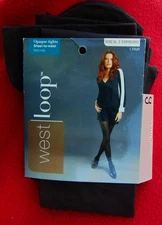 WEST LOOP OPAQUE TIGHTS~SHEER TO WAIST ~ ESPRESSO ~ SIZE: XL ~ USA ~ CC