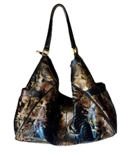 The Find PN2 Animal Print “Extravaganza” Lg Hobo Shoulder Bag Metallic Snakeskin