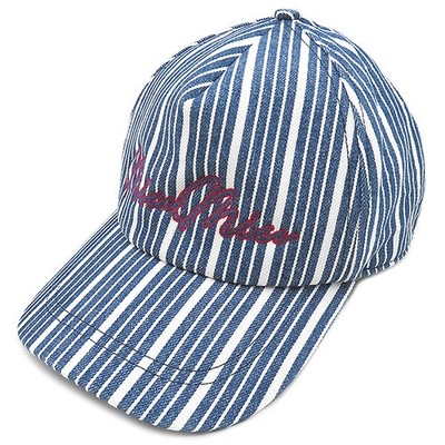 MIU MIU Mütze Kappe Streifen Baumwolle Blau 14038 5HC179 【Aufbewahrungstasche...