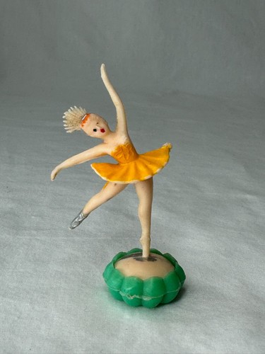 Vintage Ballerina Cake Topper Dancer Made In Hong Kong \Cupcake 1950s Yellow - Picture 4 of 10