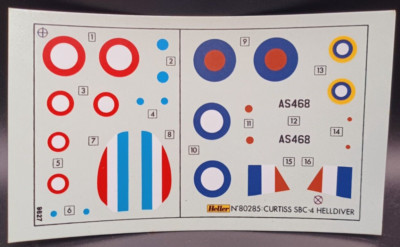 Heller | No. 80285 | 1:72 Curtiss SBC-4 Helldiver Decals