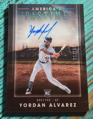 YORDAN ALVAREZ 2020 Panini Chronicles America's Pastime Holo Silver Auto RC 5/10