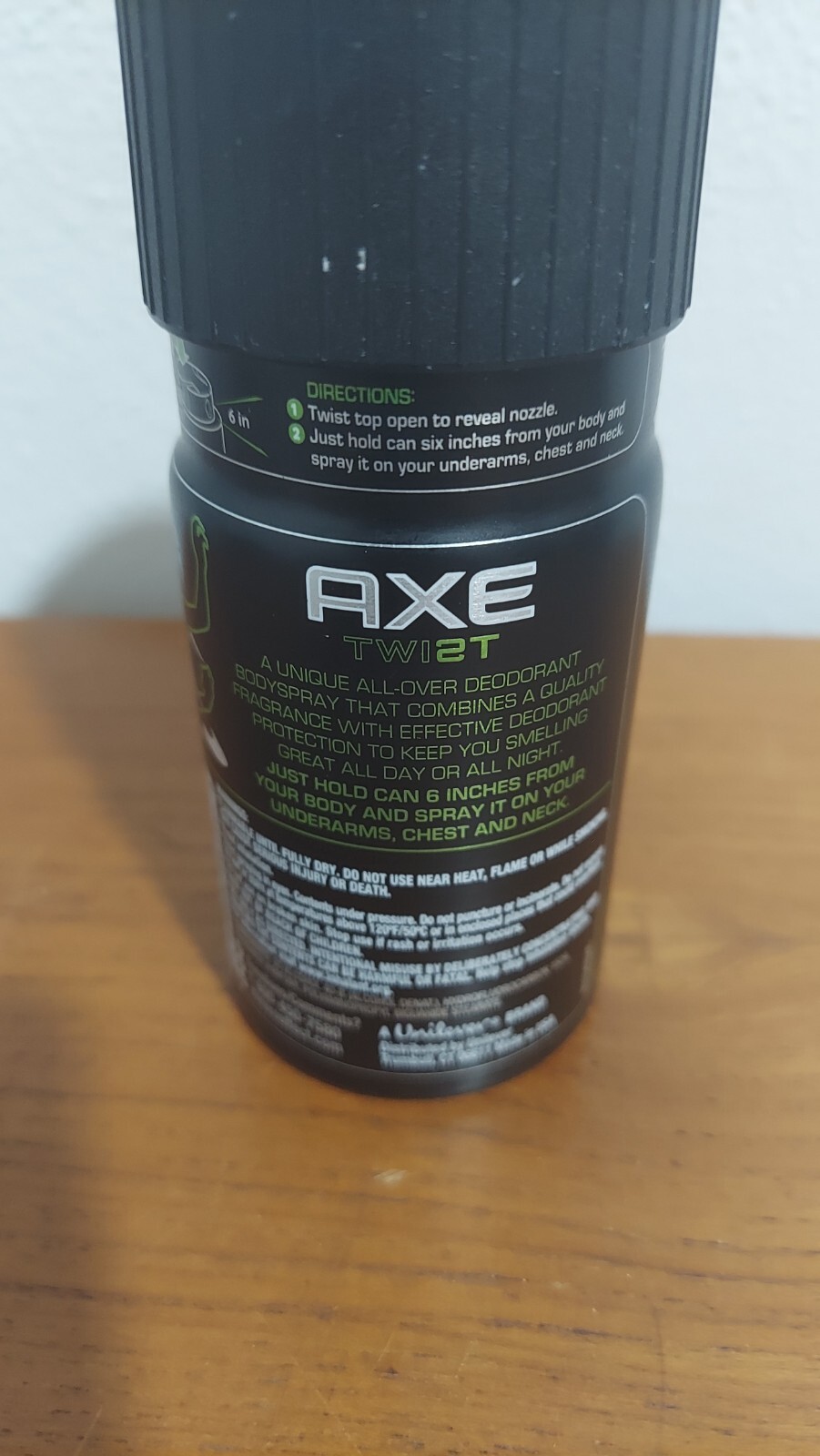 Axe Body Spray Long Lasting Freshness Black Green TWIST Can 4oz New!