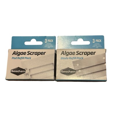 Seachem Algae Scraper Replacement Blades 3 Pack AND Pad Refill 3 Pack
