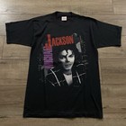 Vintage 1988 Michael Jackson BAD Tour 88 Black Double Sided Concert T-Shirt L