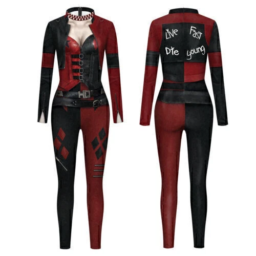 NEU Harley Quinn Damen Cosplay The Suicide Squad Overall Party Kostüme Halloween - Bild 11 von 13