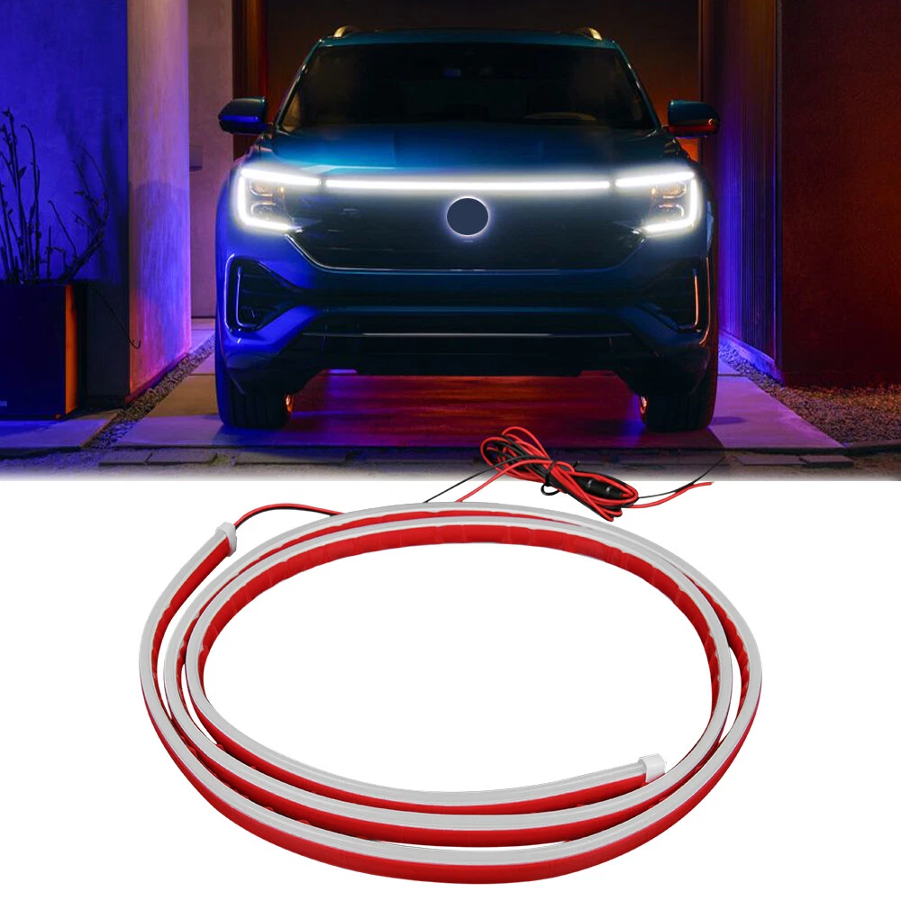 71'' White LED Car Hood Strip Light Daytime Running Light For VW Atlas 2018-2024
