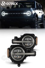 AlphaRex Black NOVA LED Projector Headlights for 2021-2023 Ford Bronco