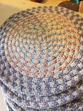 SET 6 Chenille 15" Woven Braided Chair Pad Multicolor Candle Mat Round