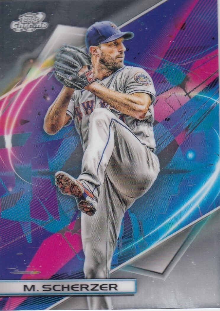 MAX SCHERZER TOPPS CHROME COSMIC REFRACTOR TEXAS RANGERS METS #83 2022 22