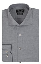 Slim / Tailored Fit Extra Spread Collar Mens Grey Dress Shirt Wrinkle-Free AZAR