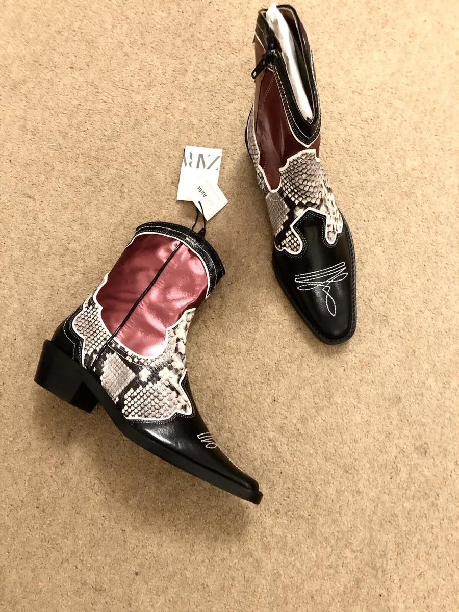 Zara snakeskin cowboy boots sale