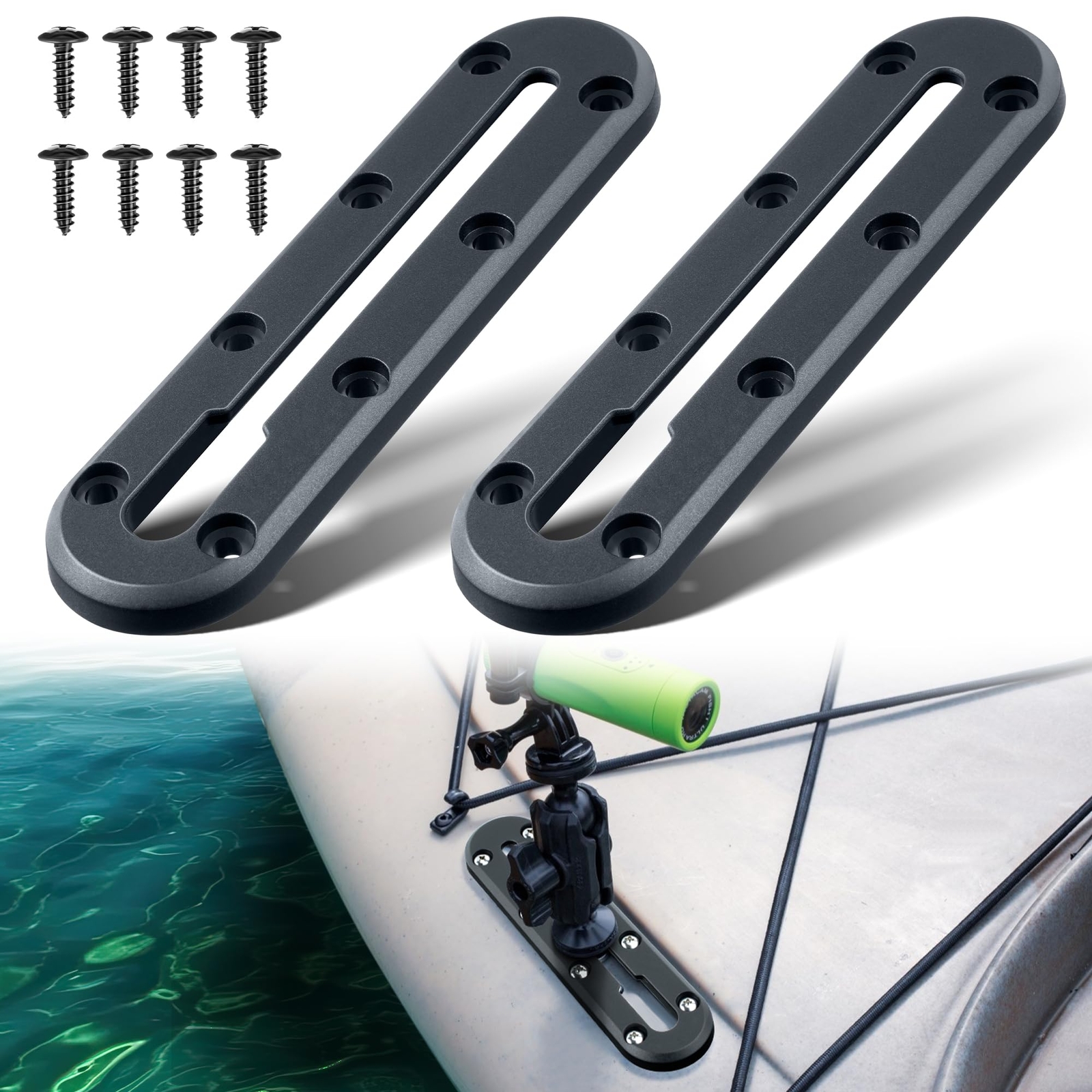 Kayak Track, Kayak Low Profile Track for Fishing Rod Holder, Kayak Gear Track Ac