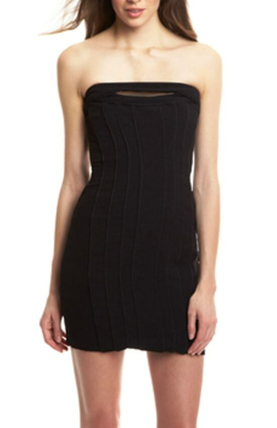 NWT BCBG MAX AZRIA Jean Strapless Corset Sheath Short Dress Black - Main Image