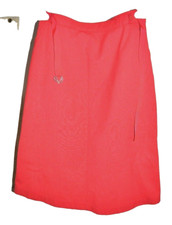 ACTION COUNTRY by TRISSI Red Cotton Blend Wrap Skirt Size 16 Vintage