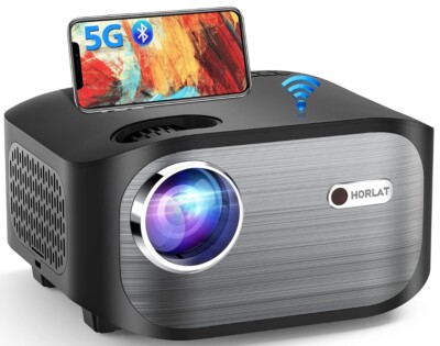 HORLAT 5G WiFi Bluetooth Projector 360 ANSI Lumen Full HD Native 1080P Projector