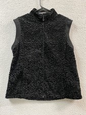 Isis Port Vest Womens Medium Black Pockets Full Zip Lined Sherpa Stretch Jacket