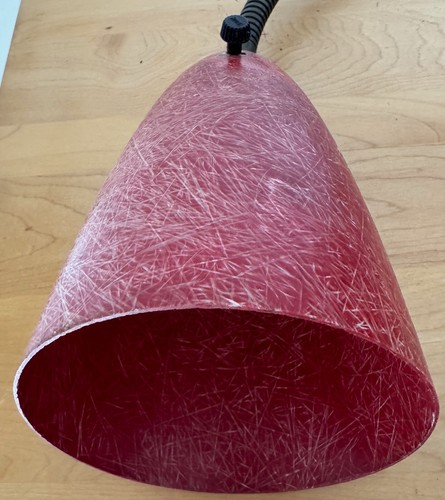 Vintage Red Fiberglass Lamp Adjustable Gooseneck Atomic Mid Century MCM Lighting - Picture 8 of 13
