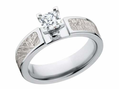New 6mm Wide Meteorite Engagement Ring with a 14k Prong Setting - Picture 2 of 4