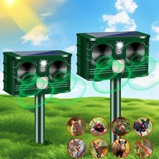 Solar Powered Ultrasonic Animal Repellent with Motion Sensor