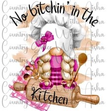 Sublimation Transfer Print Gnome Kitchen Ready to Press Heat Transfer