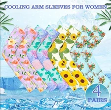 Farmers Defense Gardening Sleeves for Women, 4 Pairs Sun Protection Arm