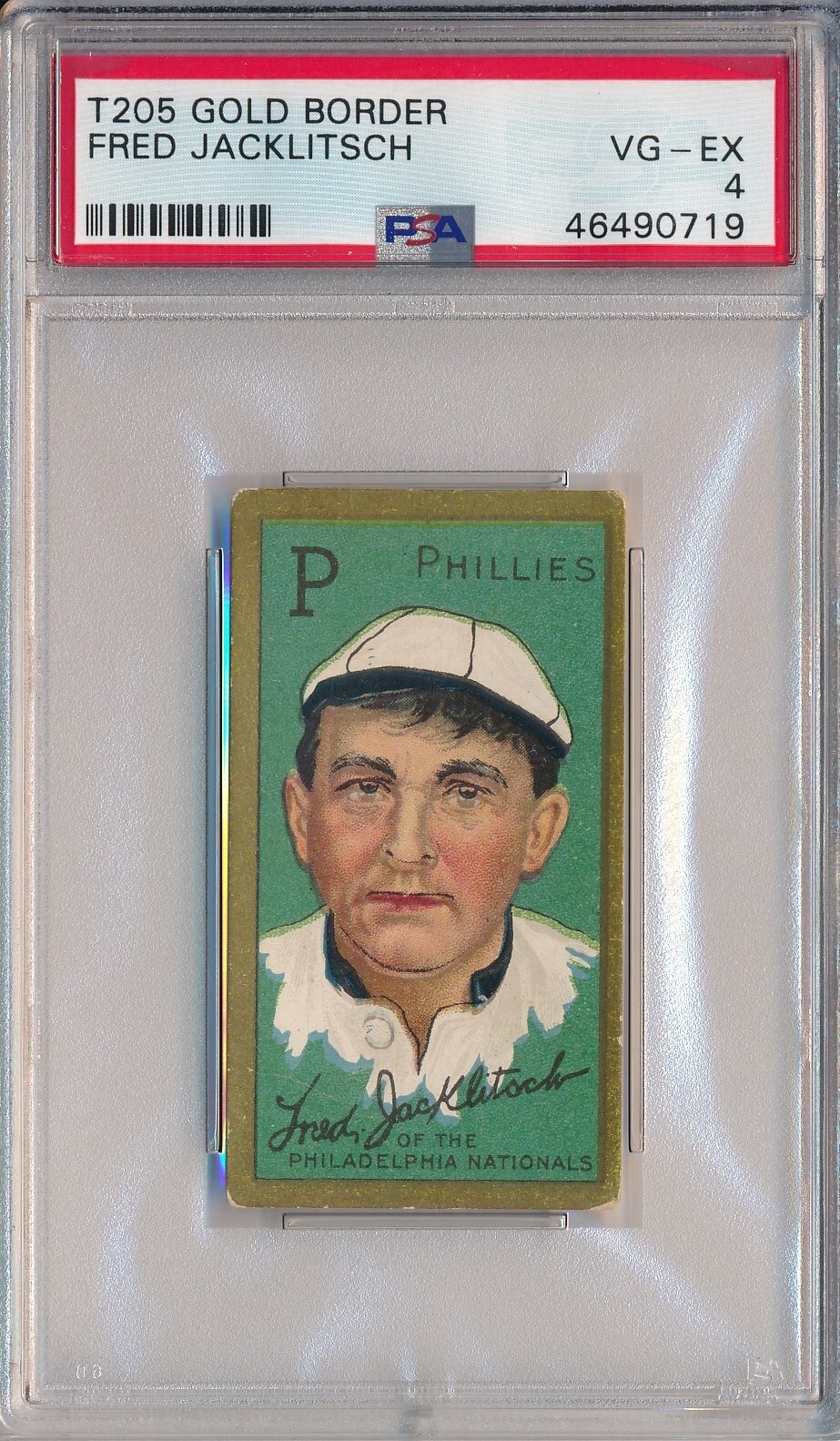 1911 T205 SWEET CAPORAL - FRED JACKLITSCH - PSA 4 VG-EX (SVSC) CENTERED!